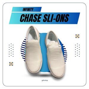 Infinity Chase Slip-On Shoes Size 8 White Casual Comfort Sneakers New With Box